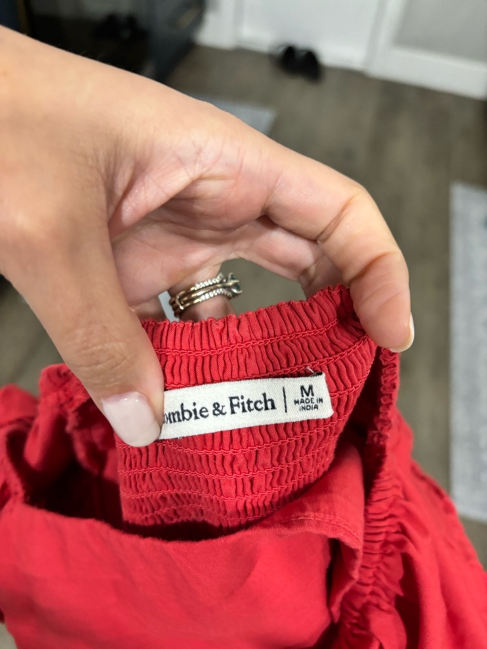 Abercrombie & Fitch Red Puff-Sleeve Mini Dress - Picture 4 of 5
